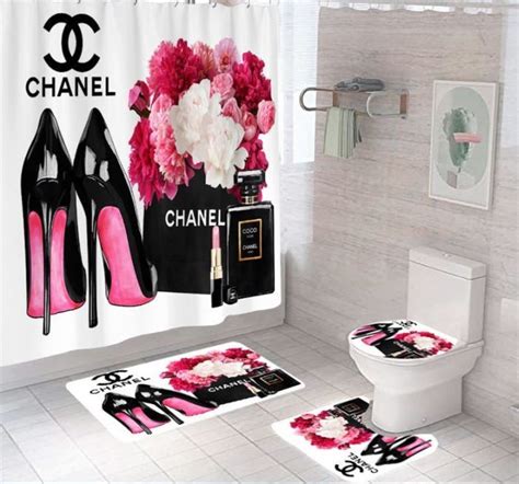 chanel shower curtain|shower curtain chanel bathroom set.